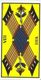 Acht der Stäbe im Tarot