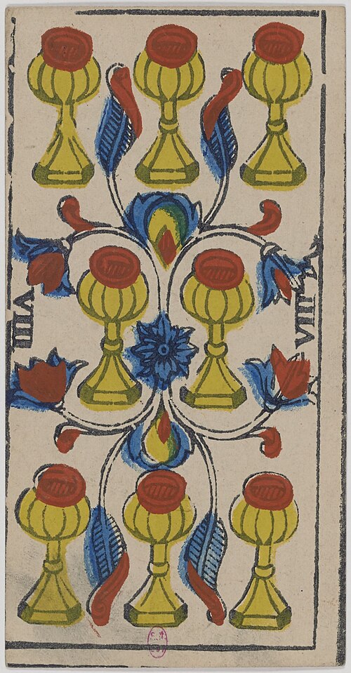 Acht der Kelche · Historisches Marseille-Tarot