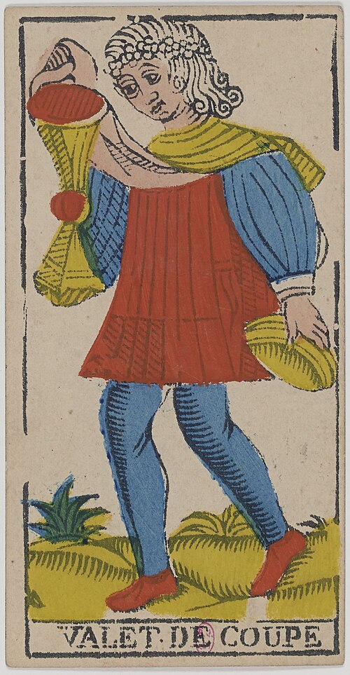 Bube der Kelche · Historisches Marseille-Tarot