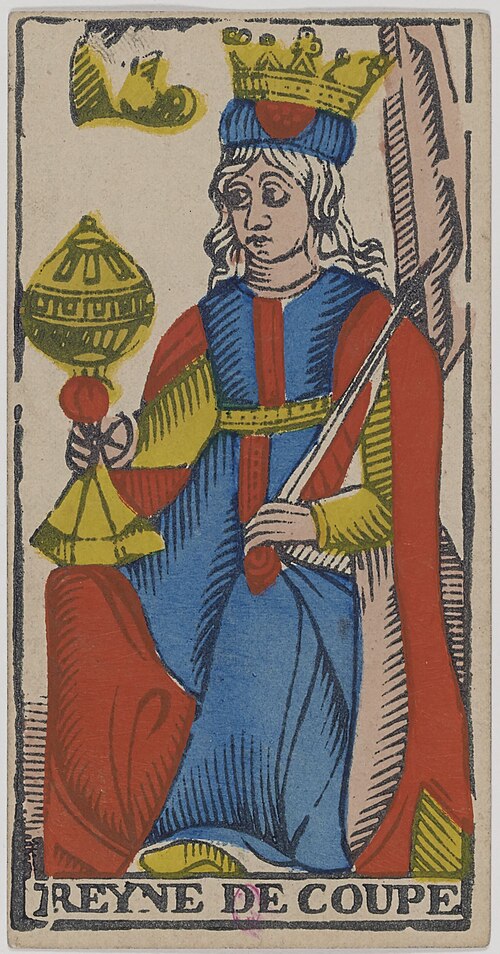 Königin der Kelche · Historisches Marseille-Tarot
