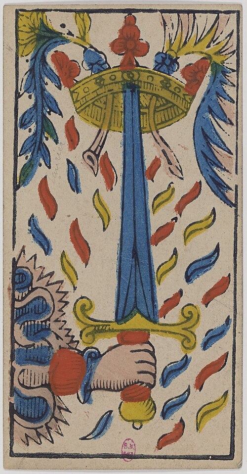 Ass der Schwerter · Historisches Marseille-Tarot