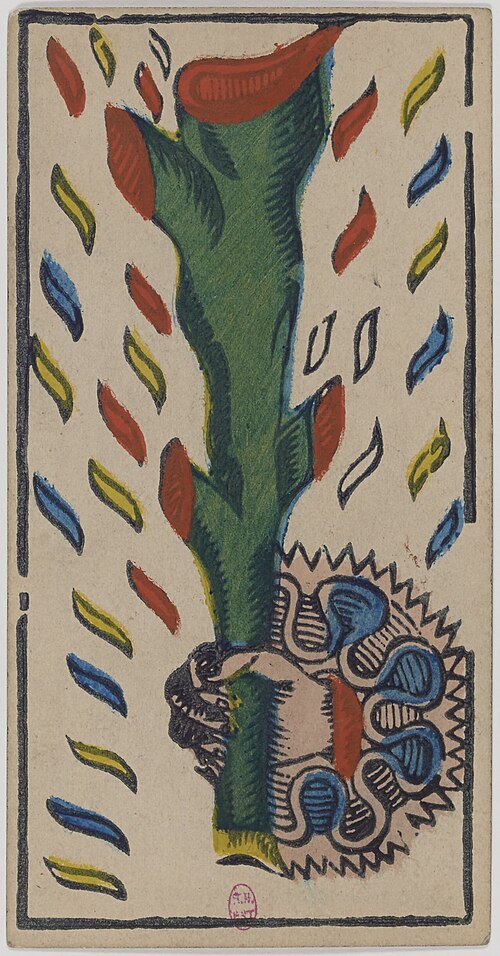 Ass der Stäbe · Historisches Marseille-Tarot