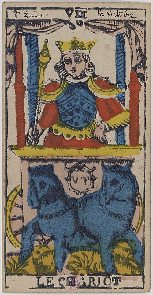 Der Wagen · Historisches Marseille-Tarot