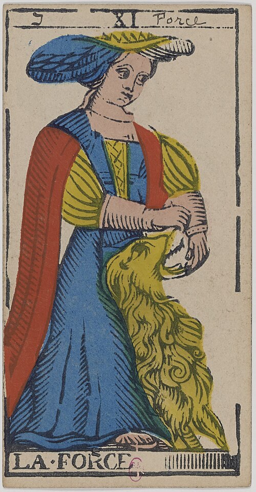 Die Kraft · Historisches Marseille-Tarot
