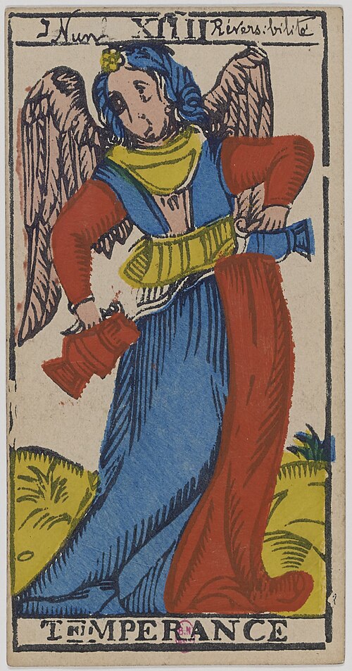 Die Mäßigkeit · Historisches Marseille-Tarot